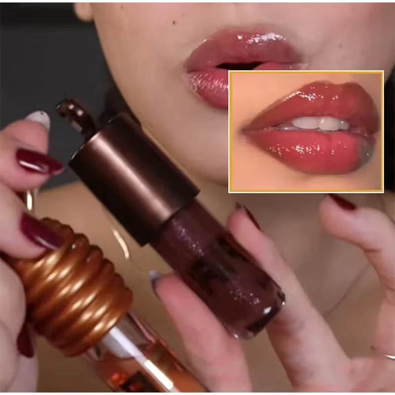 Lucidalabbra portatile al miele Olio per labbra idratante Rossetto Portachiavi Balsamo per labbra Design a nido d'ape Bellezza Salute Cosmetico Cura delle labbra