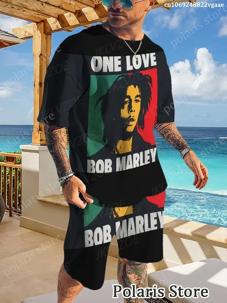 Jamaican Rapper Reggae Music Bob Marley Tracksuit One Love T Shirt HIP Hop Men Women Kids Clothes Rock Band Streetwear