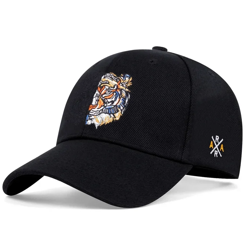 Unisex Tiger Head Embroidery Baseball Caps Spring Autumn Outdoor Adjustable Casual Hats Dad Hat Sunscreen Hat