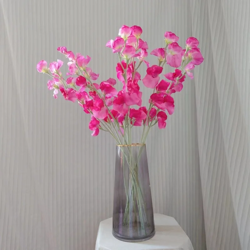 

High Quality Festival Decor Artificial Bouquet of Single Branch Pea Pudding 12/16/20/24pcs for Resturant Home Table Decoration