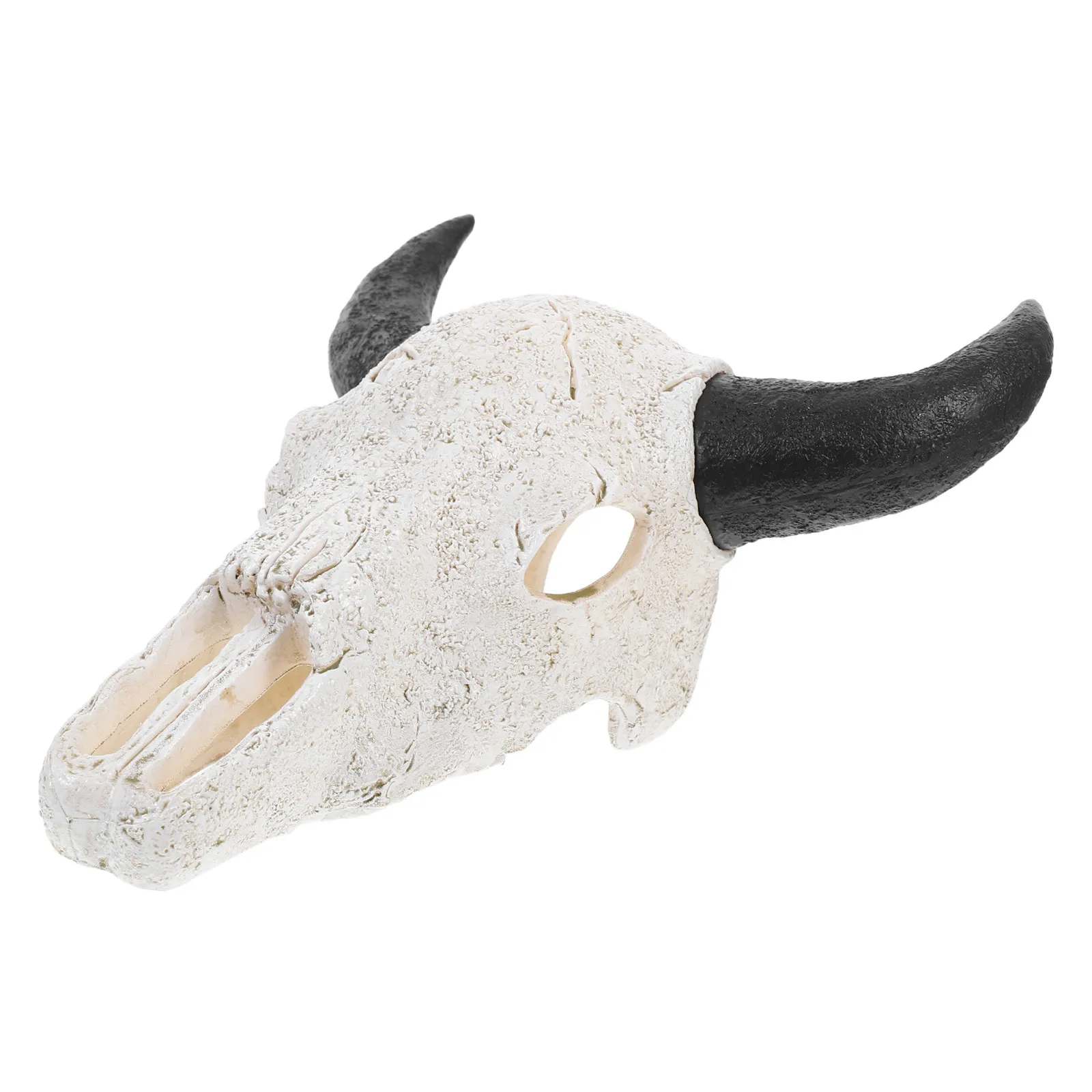 Bull Horn Wall Decor Faux Skull Head Unique Animal Head Wall Mount Rustic Style Living Room Bedroom Office Decoration