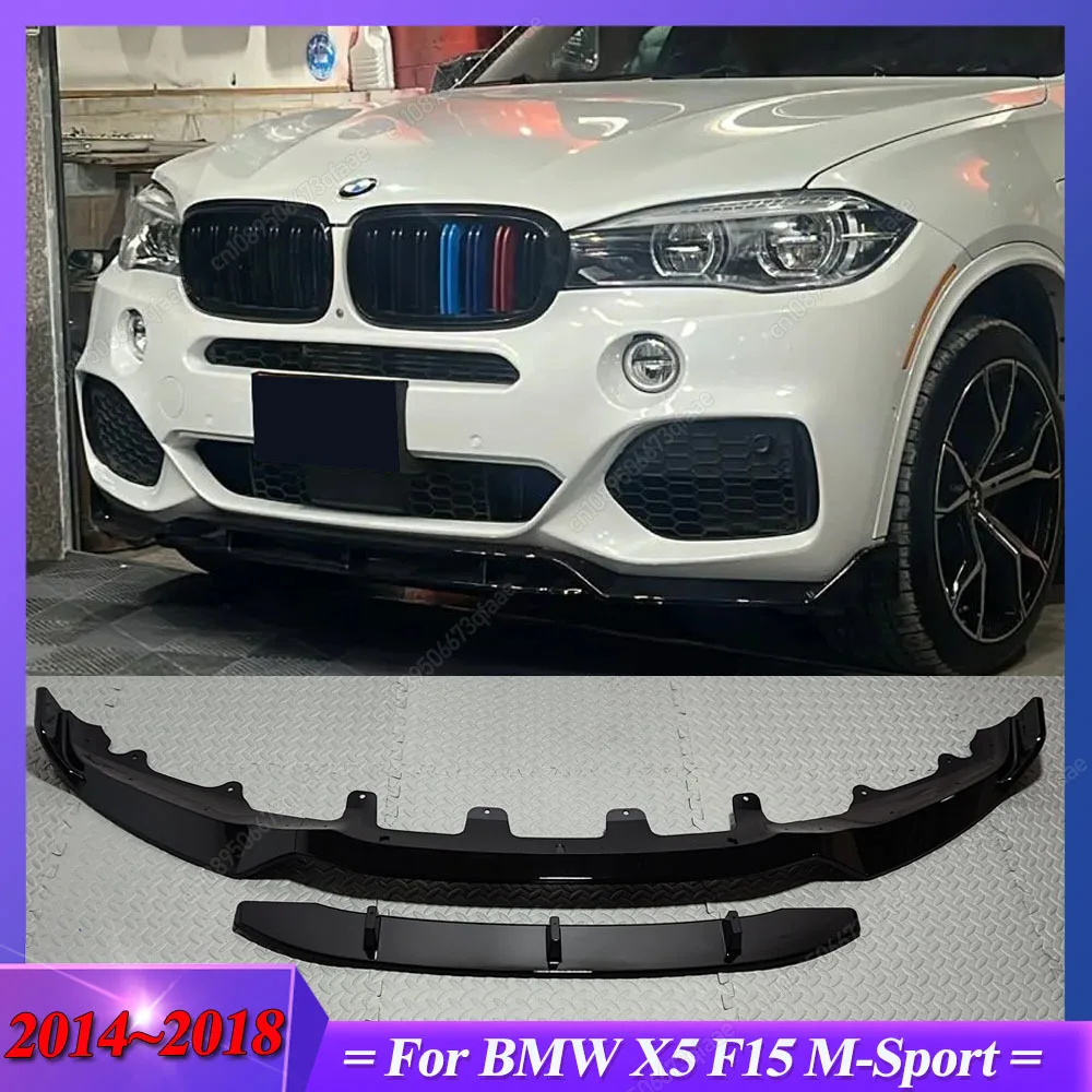 

4 шт. для BMW X5 F15 M-Sport 2014-2018 автомобильный передний бампер сплиттер для губ диффузор спойлер протектор Canard Bodykits тюнинг ABS черный