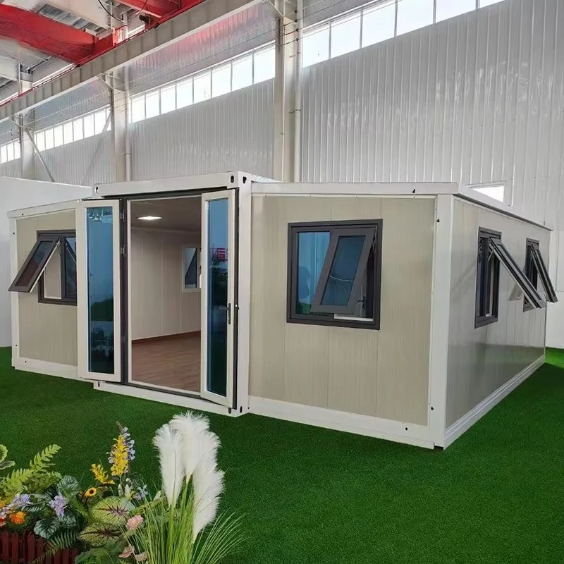 Folding Container House Prefab House Expandable Portable Container Home Modern Breathable Insulated Steel for Gym Hotel Custom
