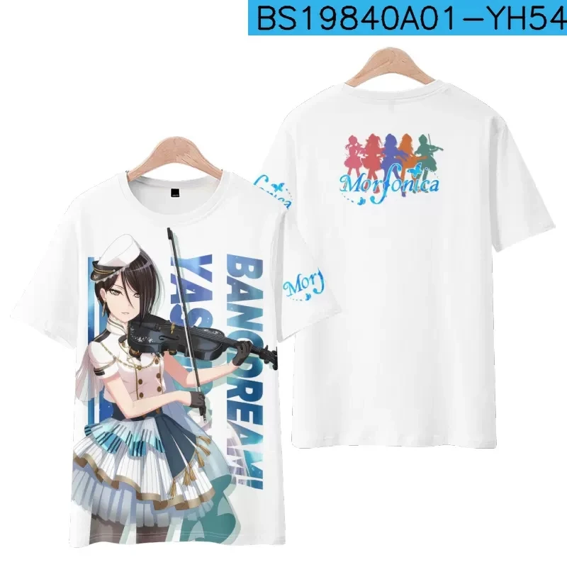 Anime BanG Dream! Yashio Rui Kurata Mashiro T-shirt Short Sleeve Cosplay Costume Fashion Casual Loose Tee Tops