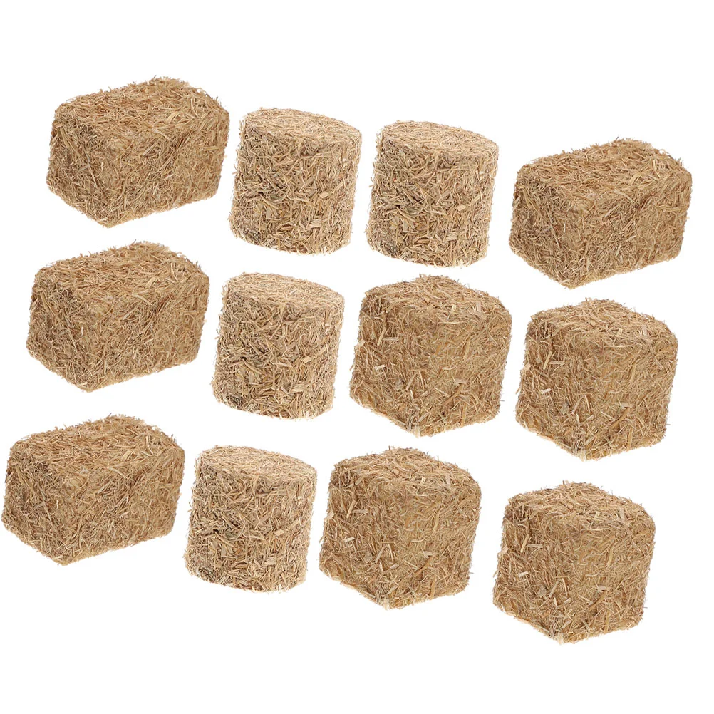 12 Pcs Decorative Haystack DIY Sand Table Scene Layout Prop Garden Decorations Ornament Halloween Outdoor Fall