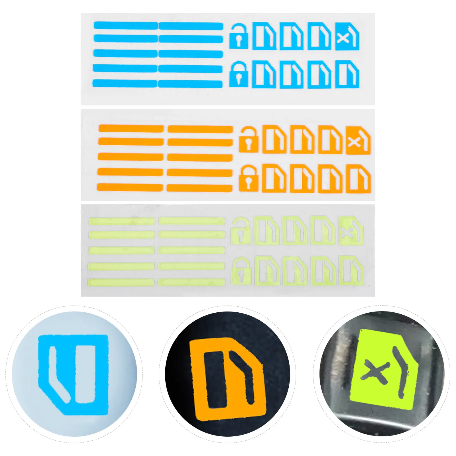 

Glowing Car Window Button Stickers Night Light Switch Decals Adhesive Long Lasting Easy Install Universal Fit For Auto