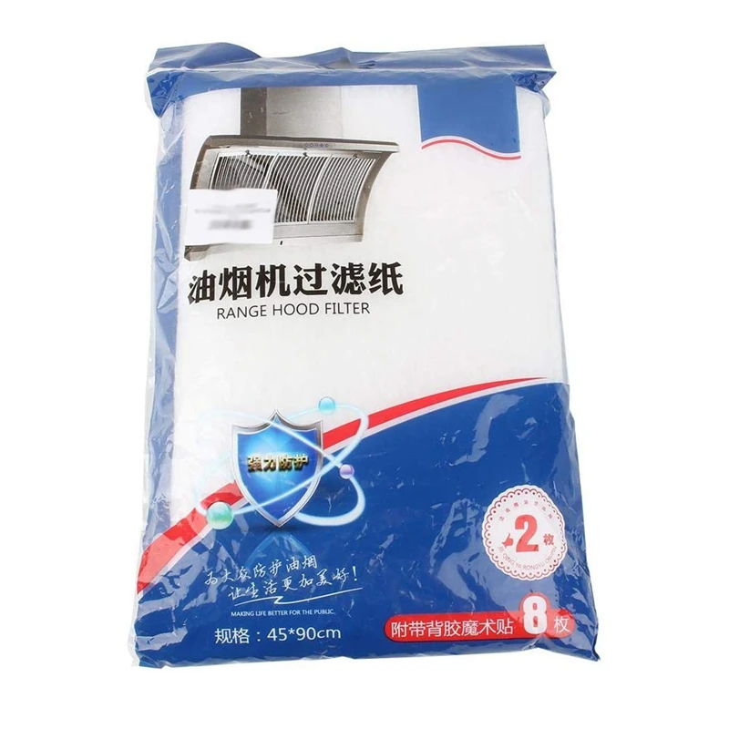 2PCS Range Hood Grease Filter Oil-Proof Filter Oil-Proof Sticker Oil-Absorbing Paper Range Hood Kitchen Appliance