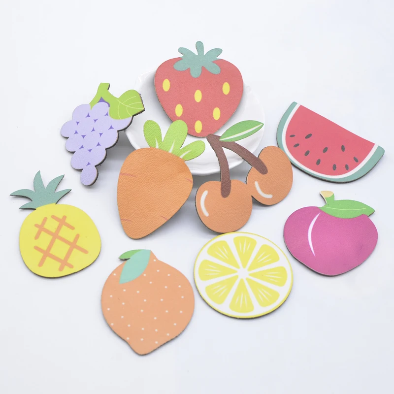 10 قطعة الفواكه الصنوبر التفاح الكرز التفاح المانجو البطيخ الليمون الفراولة العنب الجزر يزين ل أغطية الرأس مقاطع الشعر القوس ديكور