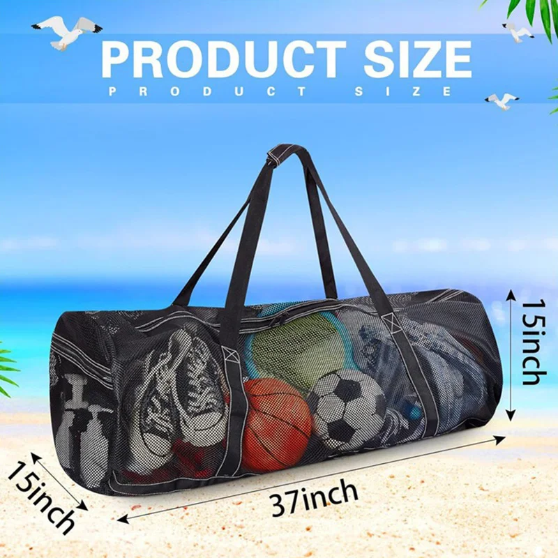 50L Swimming Dry Bag Mesh Beach Storage Pack Oversized Diving Duffel Bag Large Gym Handbag Zipper Pocket Travel Luggage Backpack