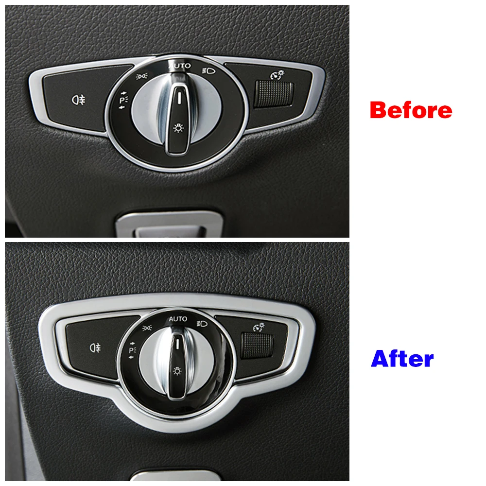 For Mercedes Benz E Class W213 S213 C238 A238 2017 2020 Car Dashboard Headlight Head light Switch Button Trim Ring Cover Sticker