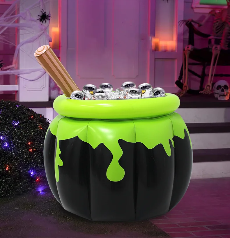 Halloween aufblasbarer Eiskübel Hexenkessel Getränkekühler multifunktionaler Süßigkeitenbehälter Pool Party Geburtstagsdekoration – Detail 8