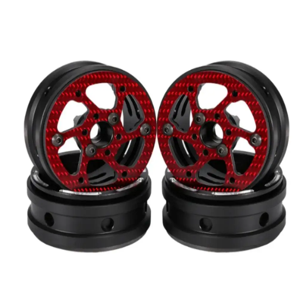 

RCGOFOLLOW Carbon Fiber Carbon Fiber Rim Rc Carbon Fiber Rim For 1/10 Axial SCX10 D90 TRX4 TF2 CC01 Capra Red