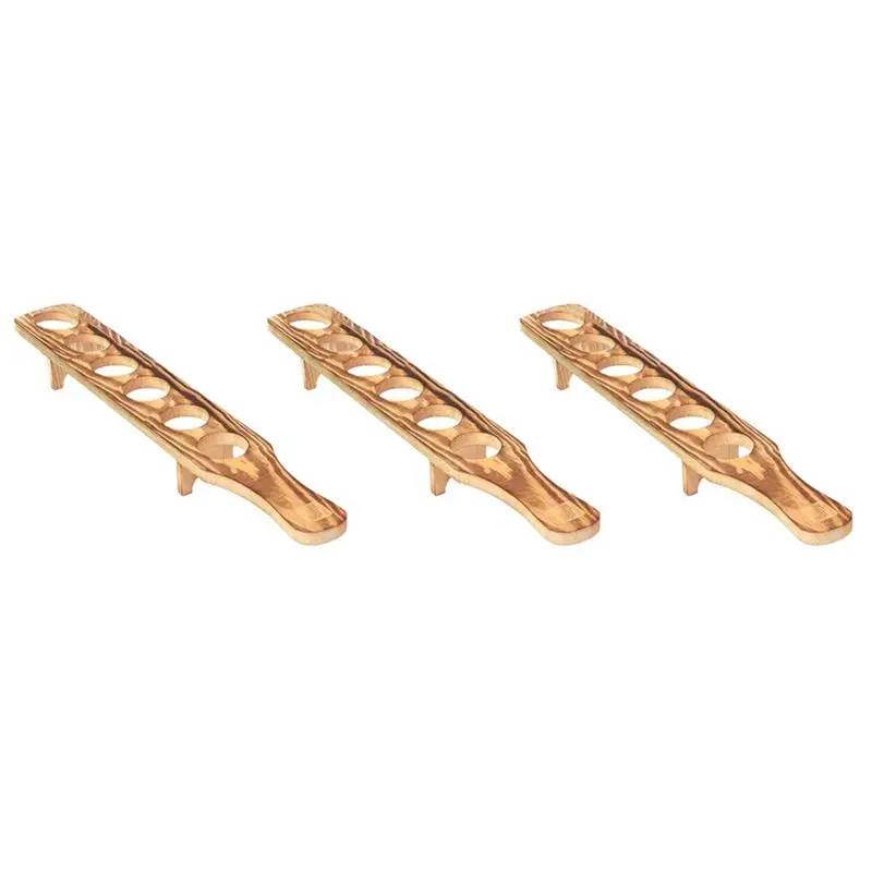 Support à verres à vin AC88-3X, plateau de service en bois avec 6 verres, porte-verres, support à verres à tequila, plateau de service pour bar