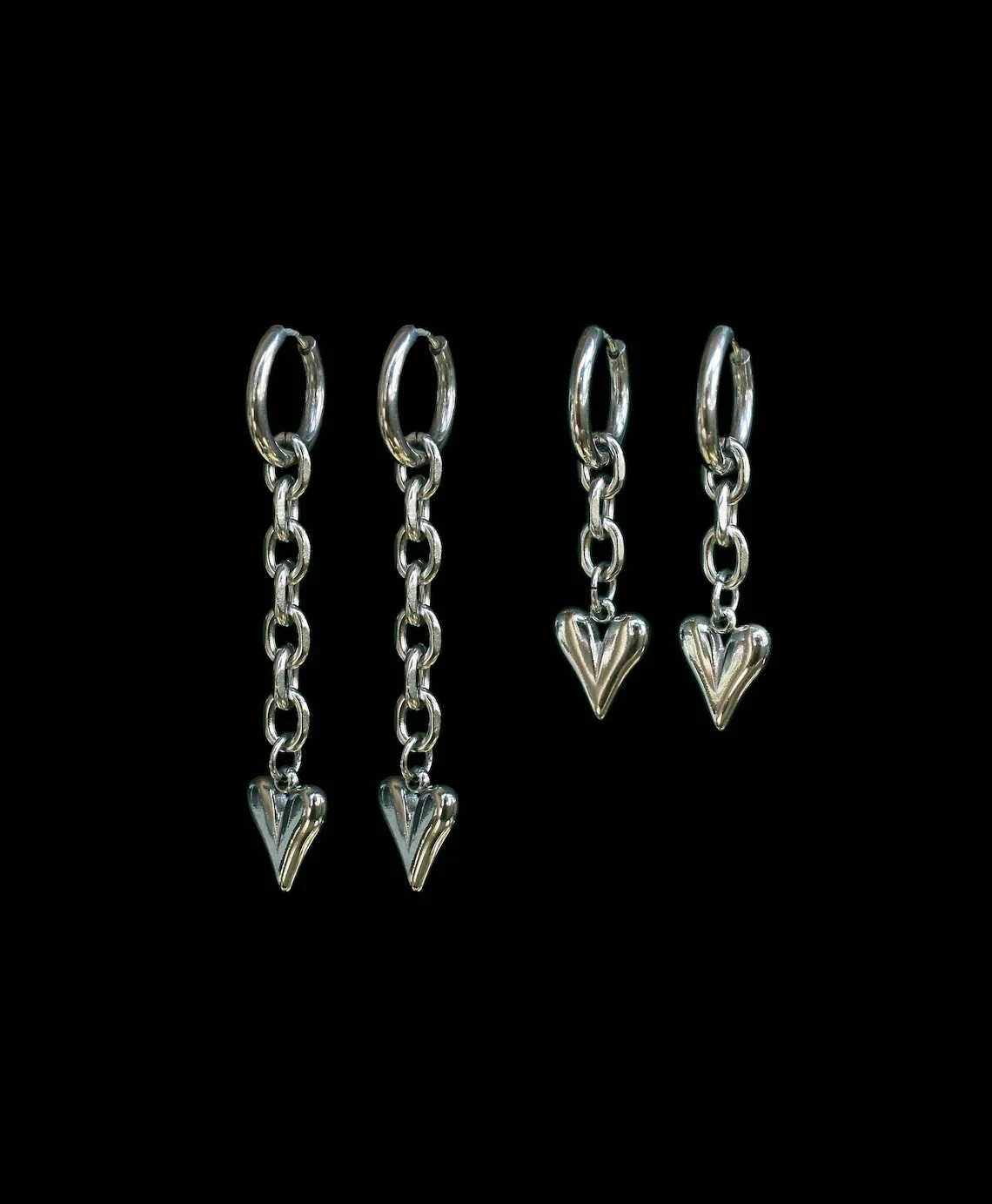 Handmade  Lover Earrings | hypoallergenic tarnish-free steel silver goth grunge Y2K edgy alt trendy cute chunky earrings