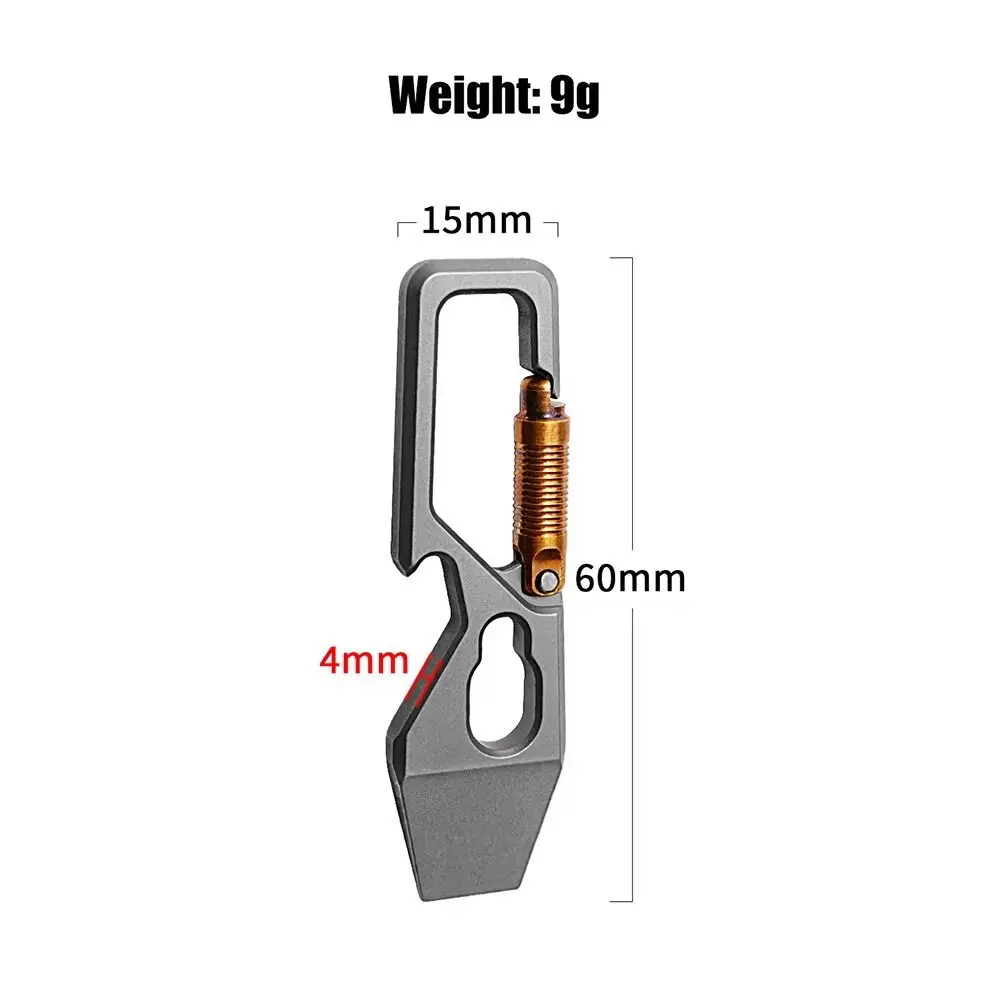 Ouvre-bouteille portable polyvalent en alliage de titane durable, mousqueton, pince à clé, équipement de camping en plein air, levier de poche, 6cm, le plus récent