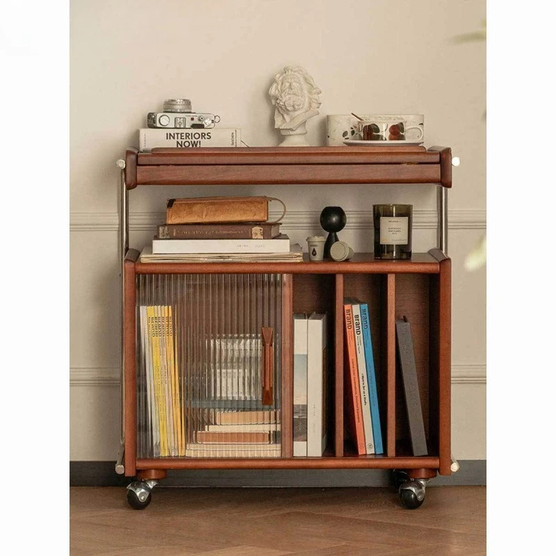 خزانة جانبية لتناول الطعام يابانية إسكندنافية لغرفة المعيشة وغرفة النوم وطاولة قهوة متنقلة وطاولة جانبية عتيقة بجانب السرير