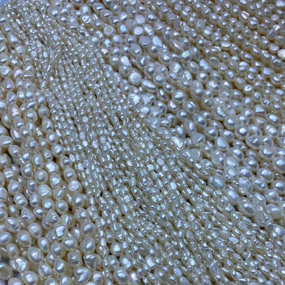 Natural Freshwater Pearl 3-9mm Baroque Irregular Shape Punch Beads for Jewelry Making DIY Women Necklace Bracelet Accessories