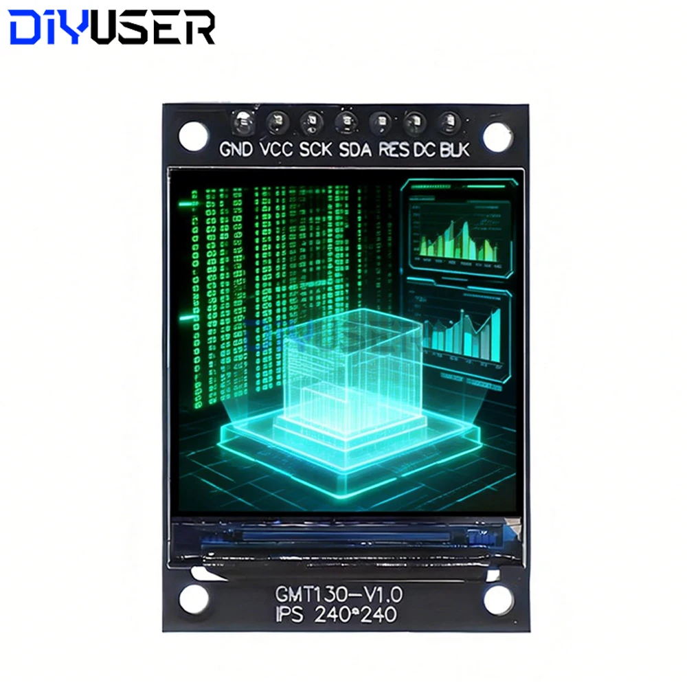 Módulo LCD colorido IPS 7P SPI HD 65K de 0,96 / 1,3 polegadas ST7735 Drive IC 80 * 160 (não OLED) para Arduino
