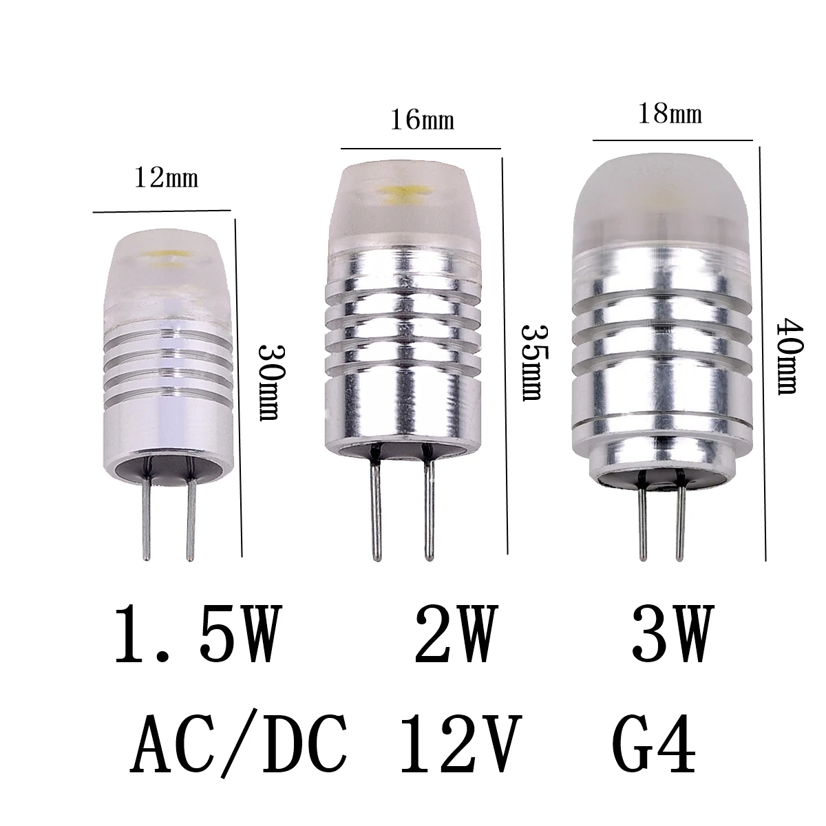 5 szt. Fabryczna żarówka Mini lampka LED AC/DC12V żarówka Corn 1W 2W 3W 4W G4 super jasne ciepłe białe światło do kryształowego żyrandola