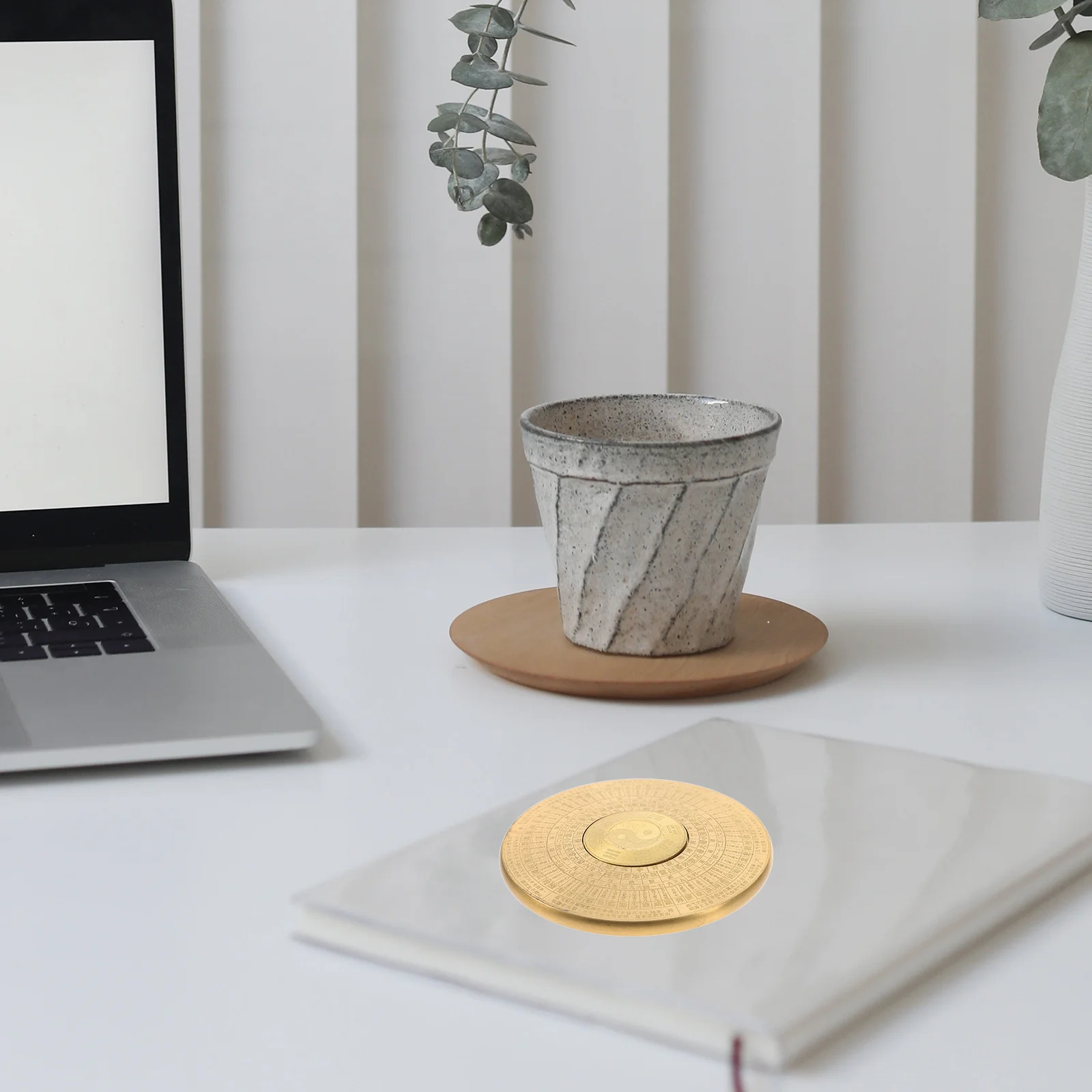 

Chinese Eight Diagrams Brass Stress Relief Plaything Portable Metal Fidget Taichi Design Adults Teens