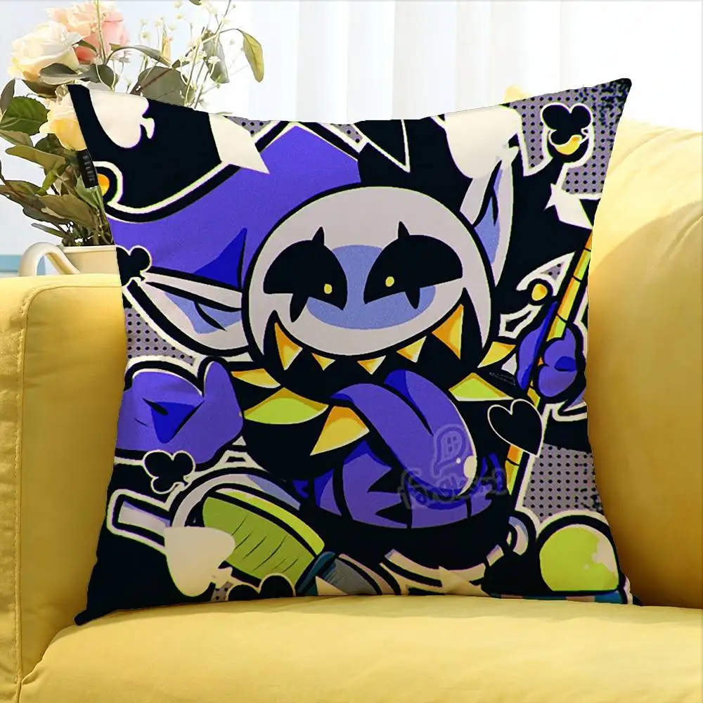 D-Deltarune Jevil Brooch Metal Various Sizes Square Pillow Case For Car Home Bedchamber Decor