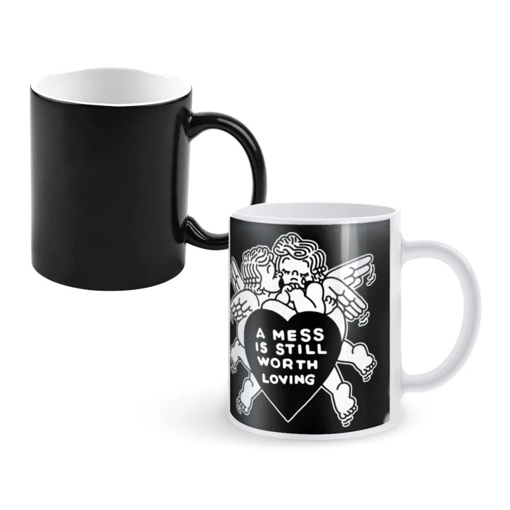 

Mess whiteCoffee Mugs And Mug Creative Color Change Tea Cup Ceramic Milk Cups Novelty Gifts