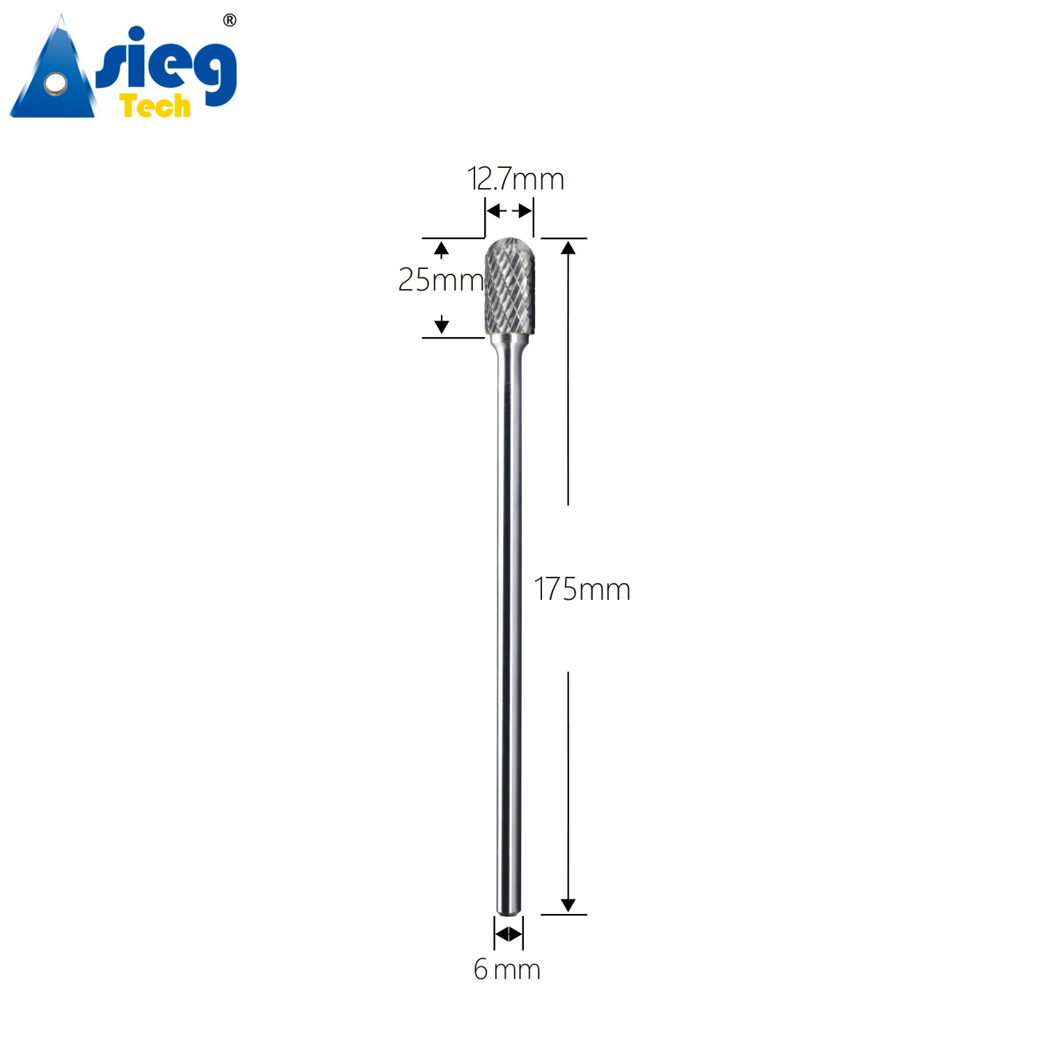 SC-5L6 Carbide Burr Long Shank Cylindrical Radius End 1/4