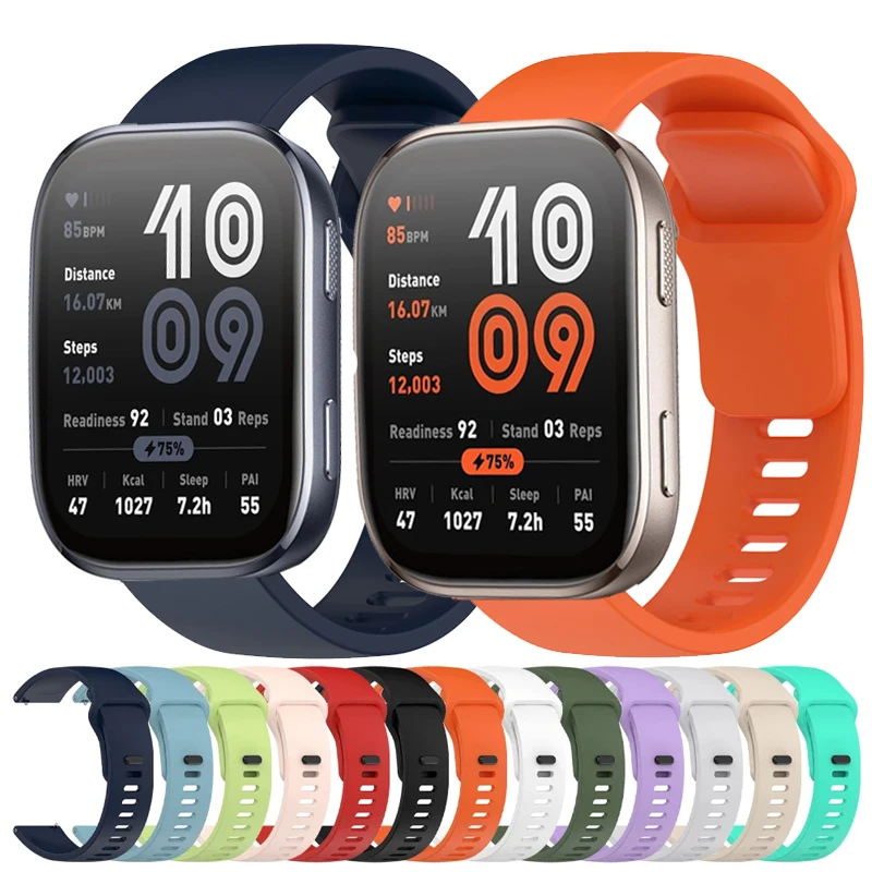 Bracelet en Silicone de 22mm pour Amazfit Bip 6 5 5 Unity, bracelet de Sport pour Amazfit Balance/Cheetah Round/Pro/GTR 4 3 2 47mm Stratos 2 3/Pace