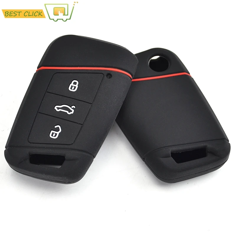 Silicone Key Case Cover For VW PASSAT B8 For Skoda Kodiaq Superb A7 2015 2016 2017 2018 2019 2020 Keyless Fob Shell Skin Holder