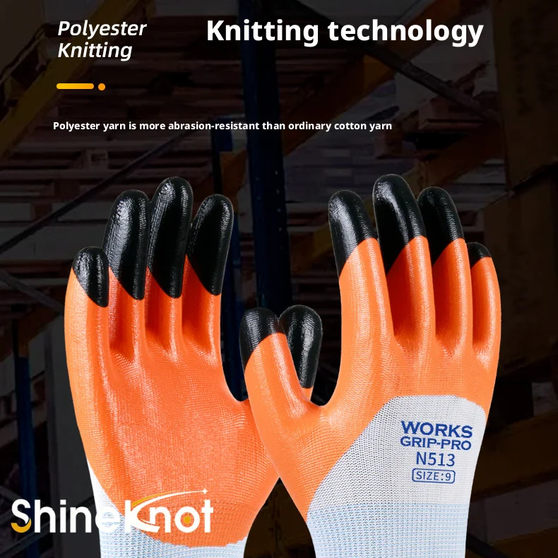 SHINEKNOT 10 Pairs Of Puncture Resistant Protective Gloves Thickened Wear-Resistant And Reinforced Finger Labor Protection Glove