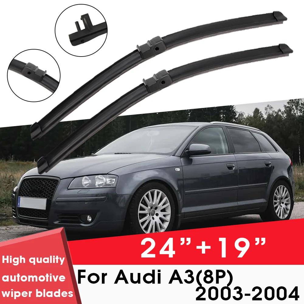 

Car Wiper Blade Blades For Audi A3(8P) 2003-2004 24"+ 19" Windshield Windscreen Clean Naturl Rubber Cars Wipers Accessories