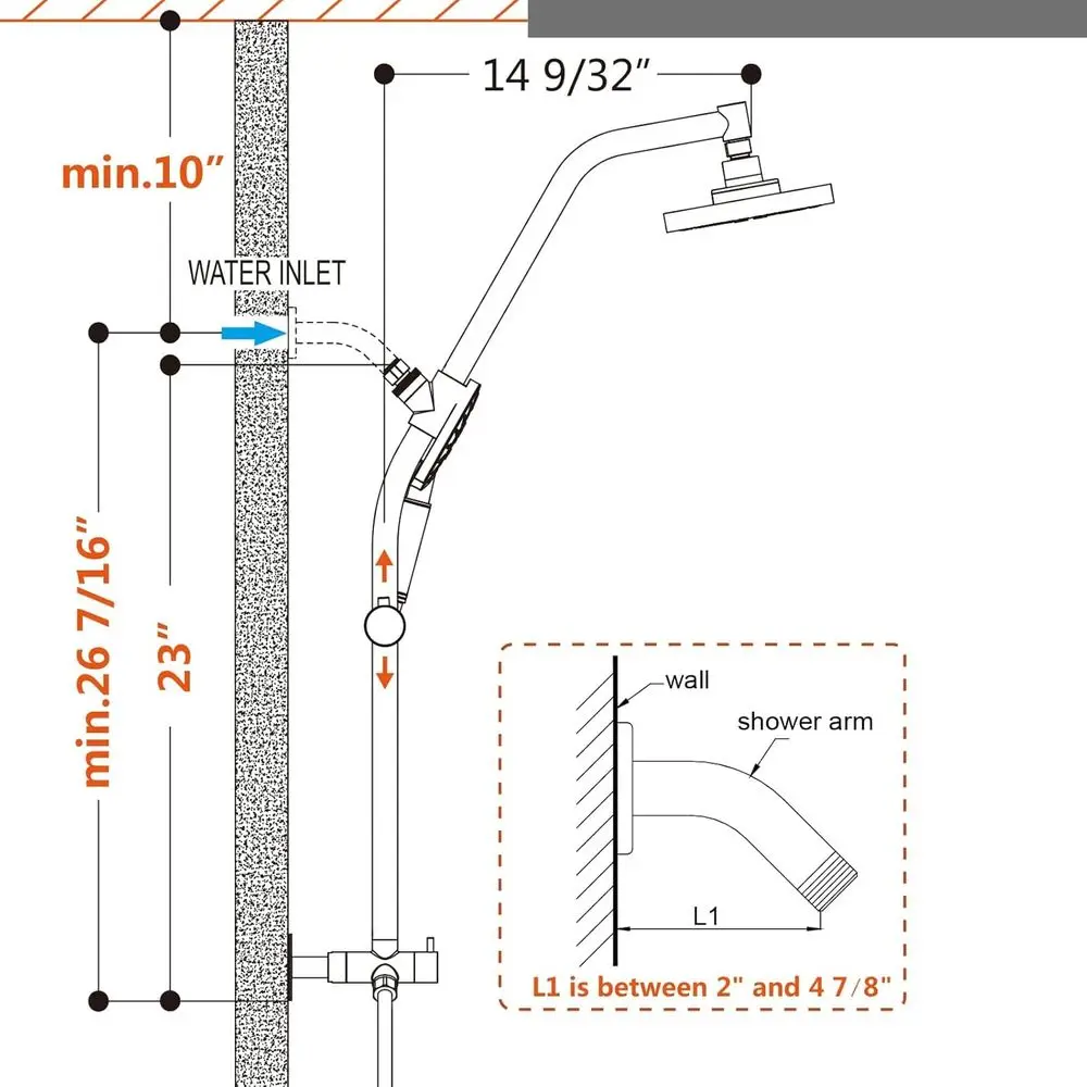 Oil Rubbed Bronze Shower Combo: High-Pressure Handheld & Adjustable Brass Column