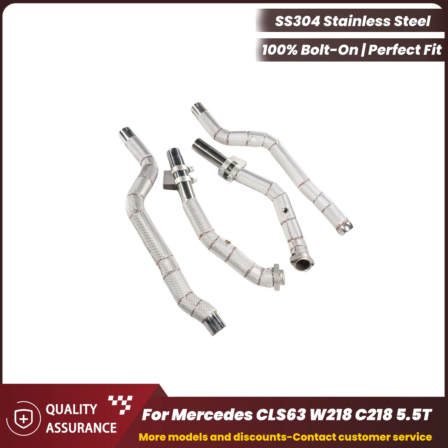 

Lightweight ECCF Downpipe With Heat Shield For Mercedes CLS63 W218 C218 5.5T Improve Exhaust Efficiency Easy Installation