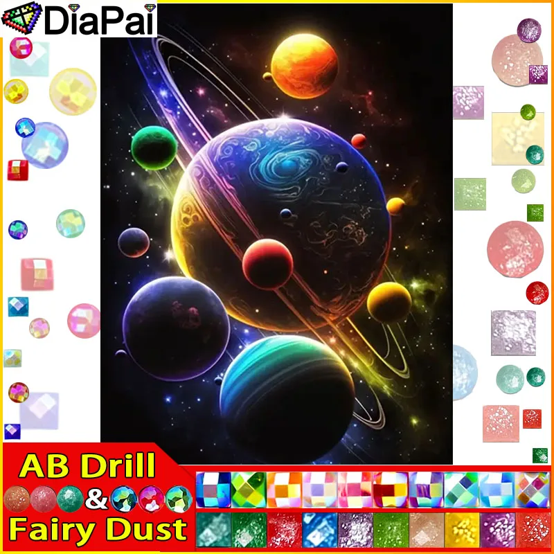 

DiaPai Fairy Dust AB Полная Алмазная Вышивка "Планета Вселенная" Алмазная Картина Узоры Горный Хрусталь Незаконченный Домашний Декор