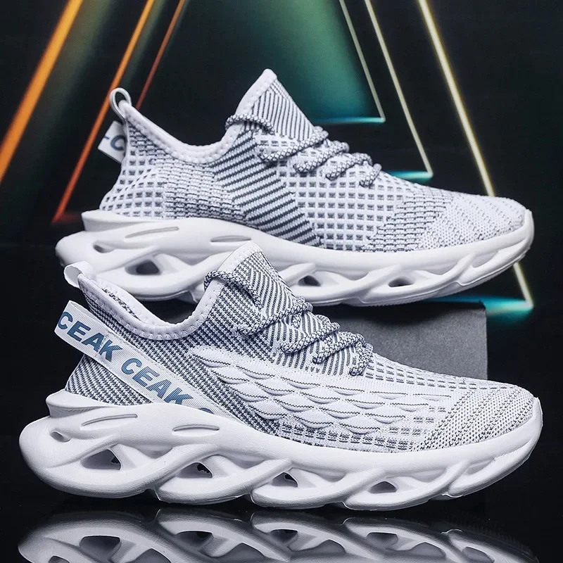 Men Light Soft Thick Sole Hole Couple Shoes Athletic Sneakers Women Shoes Running Shoes Mesh Breathable Sports Sneakers