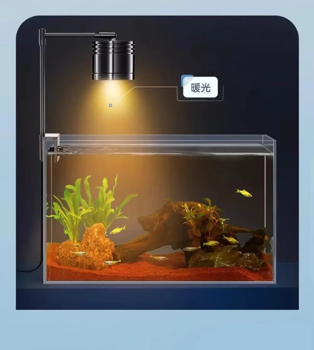 

LED Full Spectrum Aquarium Light, Adjustable Saltwater Freshwater Super Bright Fish Tank, Aquatic Plant Spotlight for Aquarium