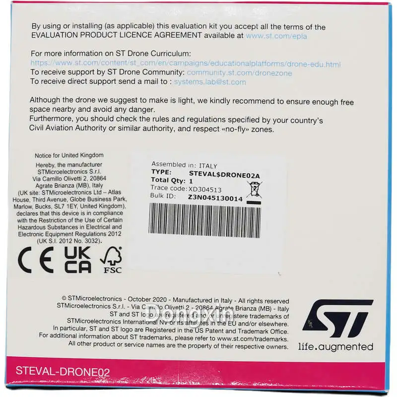 STEVAL-DRONE02 Mini drone companion for STEVAL-FCU001V2 flight control unit