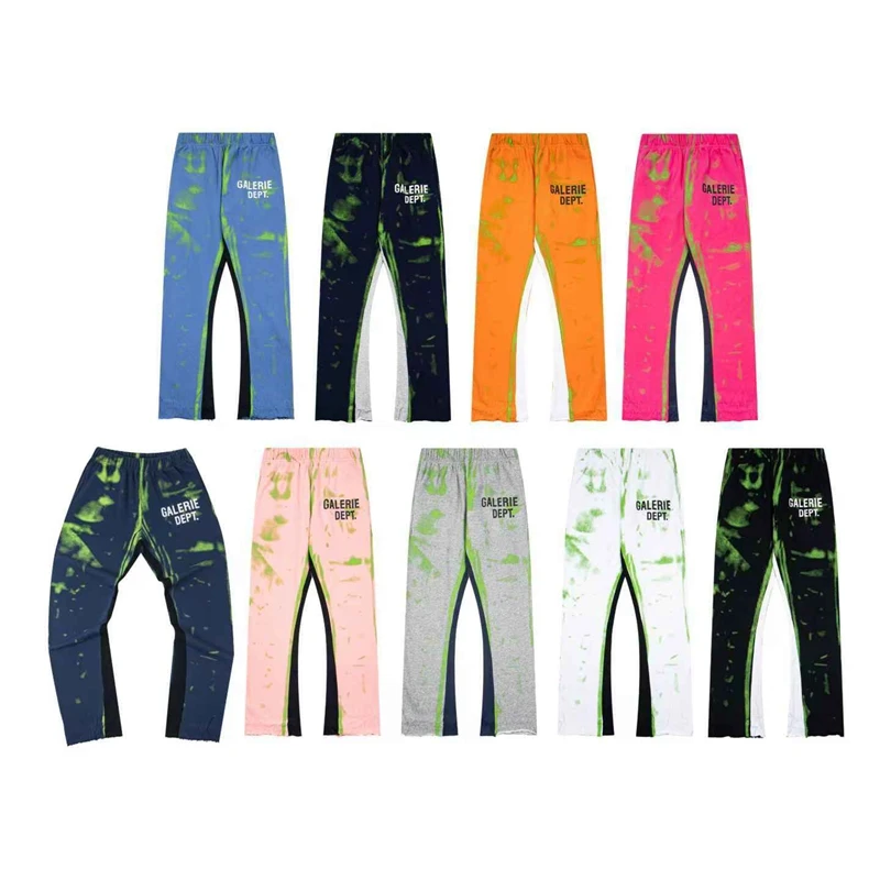 

New Faion Свободные повседневные широкие брюки с принтом омбре для мужчин и женщин Молодежные прямые брюки с принтом