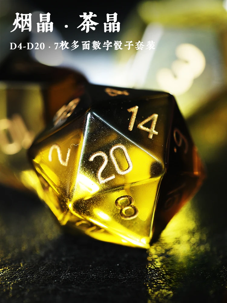 Citrine Smoke Crystal Running Group Gem Dice Table Game Dice