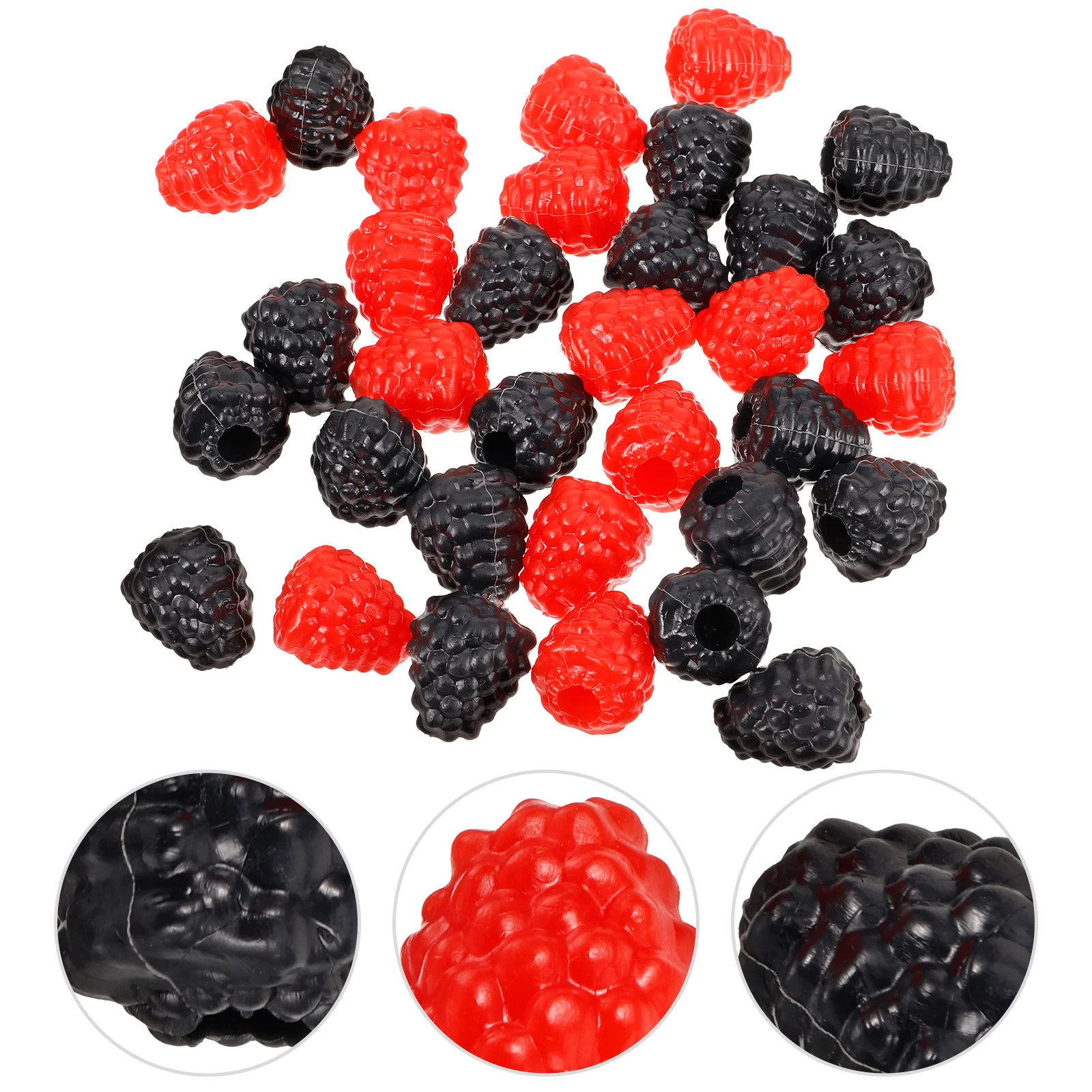 40 Pcs Home Decoration Ornaments Artificial Raspberry Fruit Berries PVC Model Child