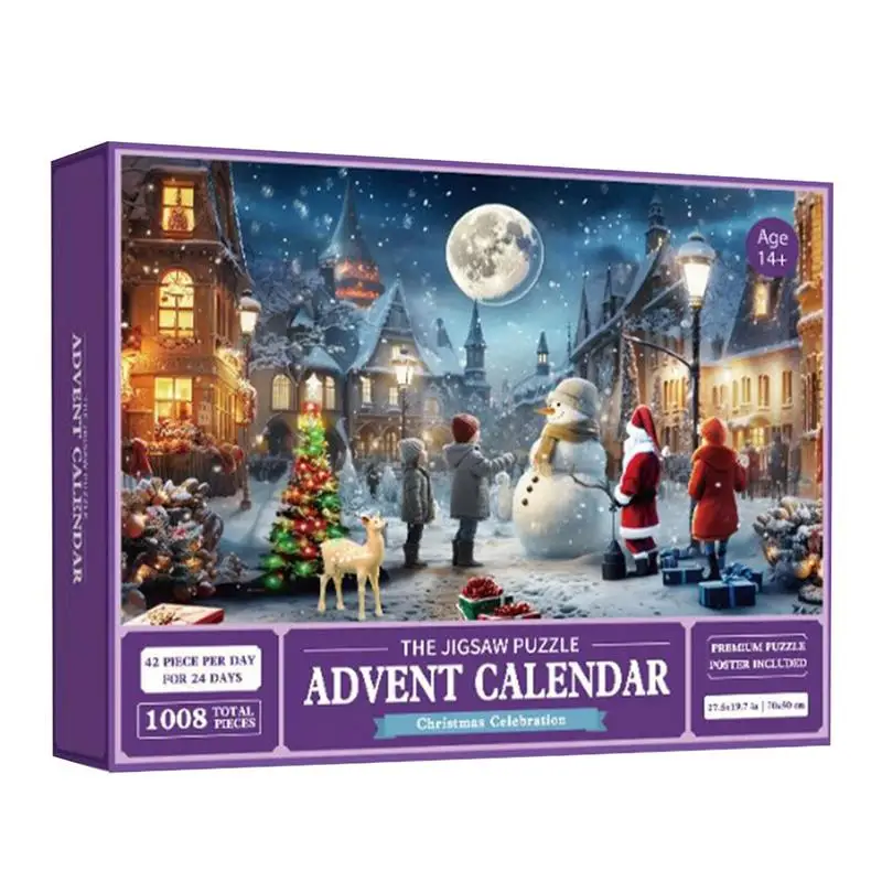 Christmas Countdown Calendar Creative 24 Days Advent Calendar Puzzles 1008x Holiday Jigsaw Puzzle Kids Fine Motor Skills Toys