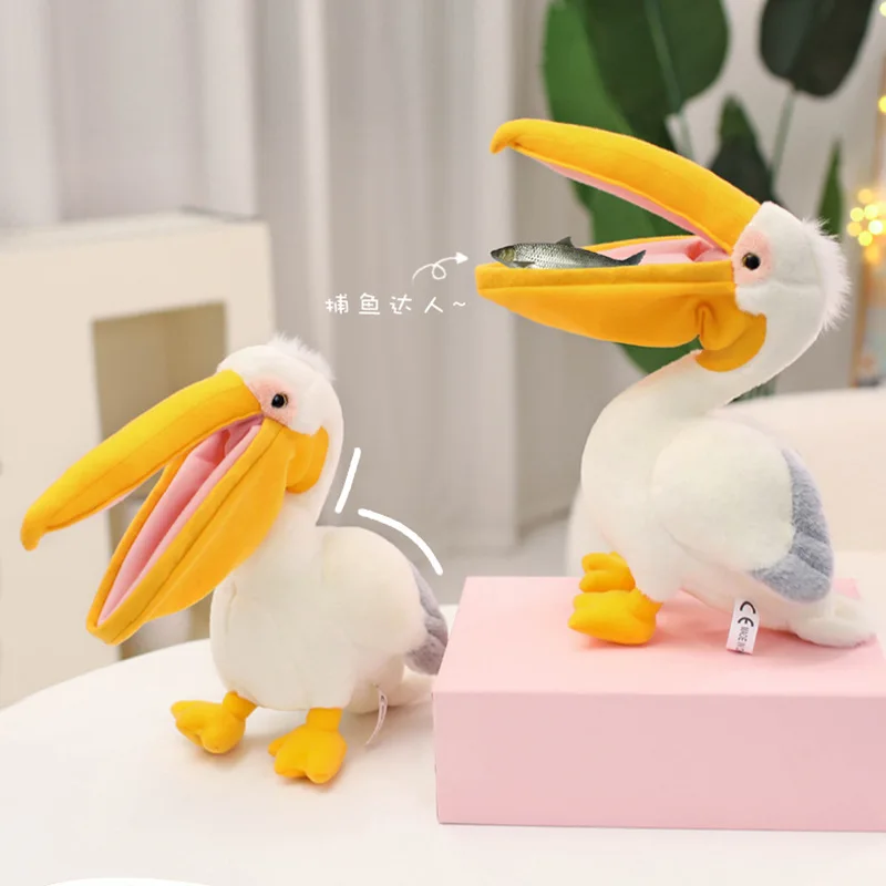 

30cm Realistic Long Beaked Plush Pelican Doll Unique Bird shaped Stuffed Toy Zoo Souvenir for Kids Ideal Children's Gift