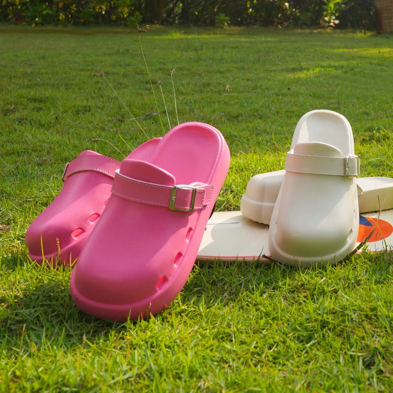 2024 Clogs Y2K Women EVA Openwork Sandals Slippers Boken Sandals Outdoor Baotou Boken Half Slippers Shoes Casual Beach Slippers