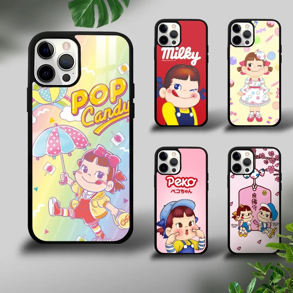 F-Fujiya Milky P-Peko-Chan Phone Case For iPhone 16 15 14 13 12 11 Pro Xs Max Mini Plus Celulares Hard Funda Dropshipping