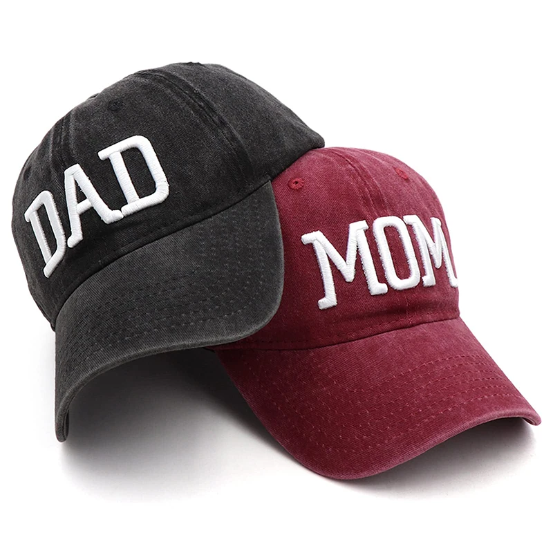 Mom and Dad Hats Fathers Day Mom Dad Gifts Hat Embroidered Adjustable Baseball Caps Gift for Couples Parents