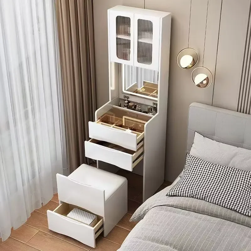 LED Glass Panel Upper Storage Drawer Compatible with Beauty Dresser Hidden Tool Organizer Cabinet Accessories