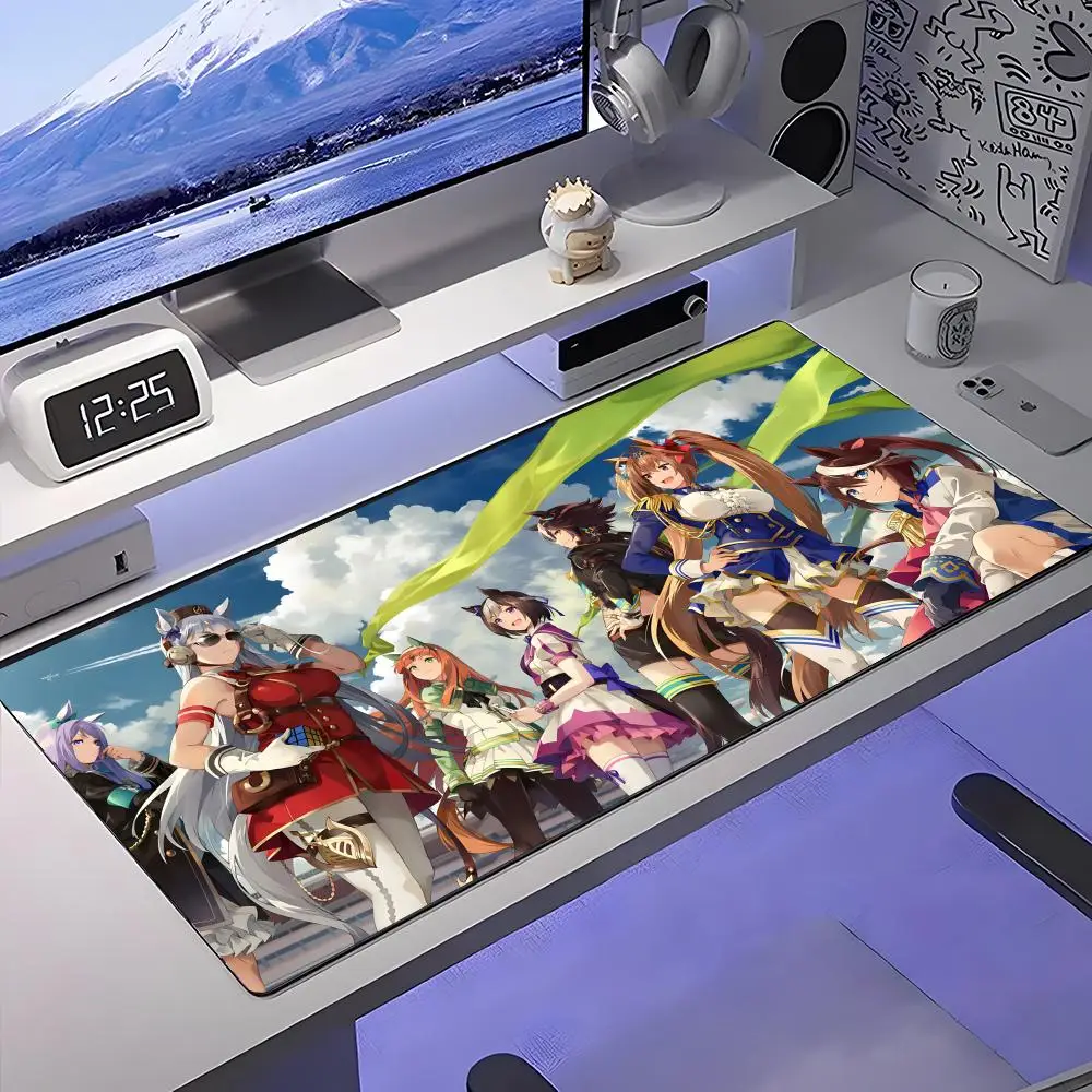 

New Wallpaper Anime Umamusume Pretty Derby Mouse Pad Large Anti-Slip Rubber Gaming MousePad Durable Desk Pad Thick Seam Edge Sui