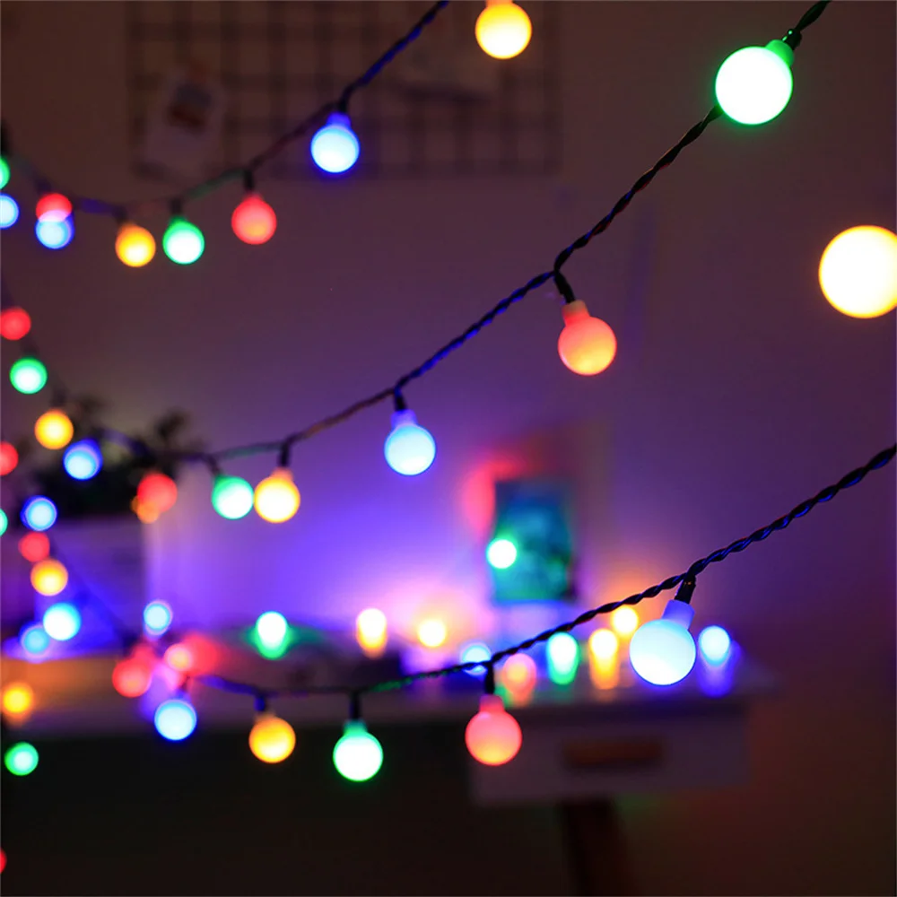 

Solar Fairy Mini Ball Lights String Garland Glowing Holiday Decoration Light Party for Garden Xmas Tree Outdoor Globe Lighting