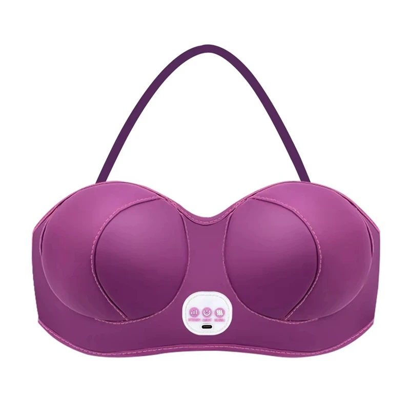 Breast Enlarging Massager Vibration Hot Compress Rechargeable Electric Breast Augmentation Massage Bra Unclogs Meridians