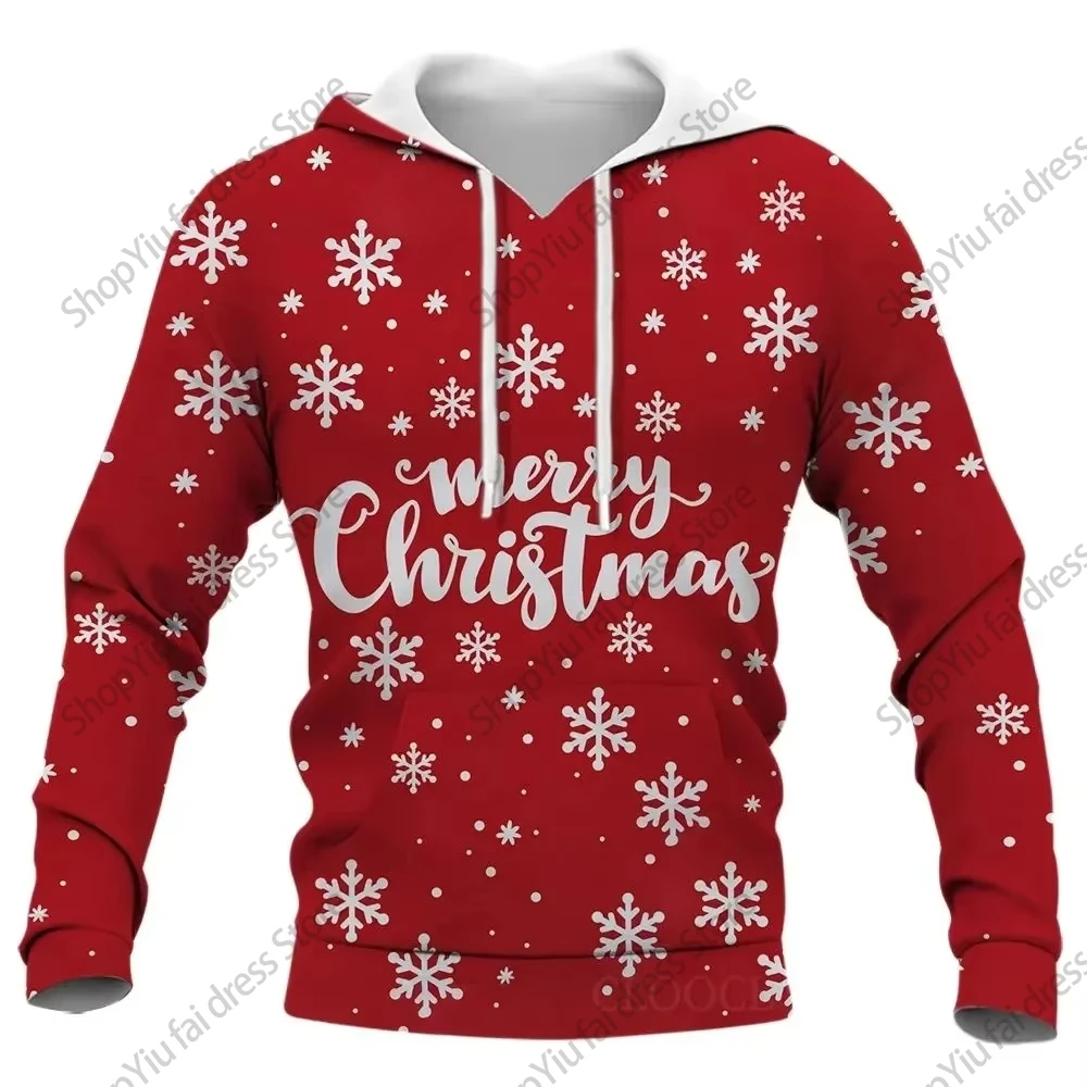 남녀공용 크리스마스 후디, 3D 산타 클로스 프린트 후디, 맨투맨 소년 코트, 여성 패션, 눈꽃 땀